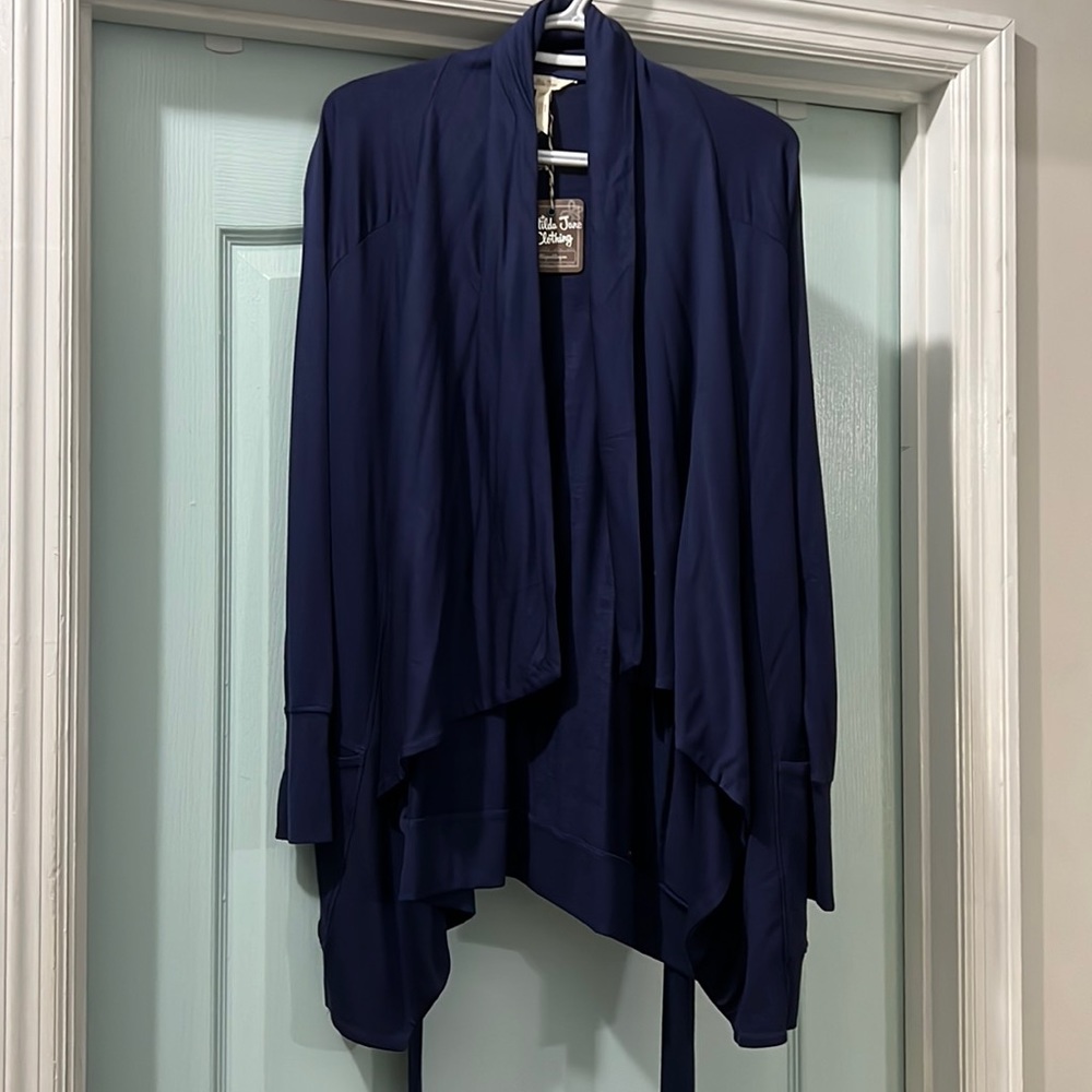 Matilda Jane Cardigan with pockets and belt, Navy Blue, XS, BNWT, $50